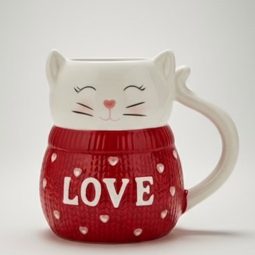 Cupcakes and Cashmere Cat-Themed "Love" Mugs - Perfect Gift. Pair of 2